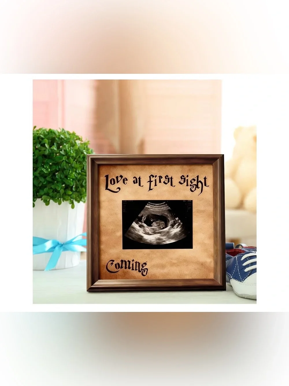 Baby Sonogram Photo Frame Love at First Sight Magical Theme 4”x3”
